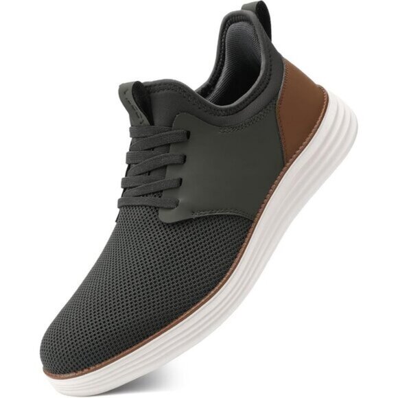 ⚡VILOCY Men's Grey Fashion Dress Oxfords Business Mesh Breathable Sneakers - Picture 1 of 9